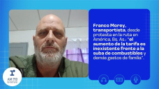 Franco Morey, transportista, desde protesta en la ruta en América, Bs. As.: 