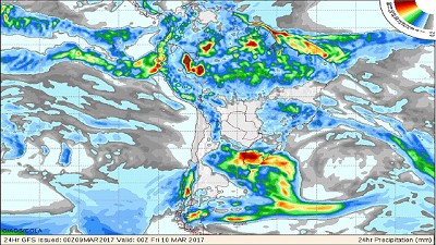 Reporte de lluvias al 09 de marzo de 2017