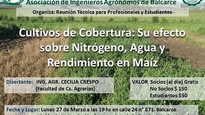 Reunión técnica: Cultivos de cobertura, su efecto sobre Nitrógeno, agua y rendimiento en Maíz