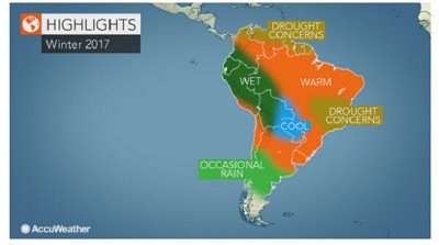 Pronóstico de invierno en América del Sur: Sequía, Tormentas y Heladas… a prepararse