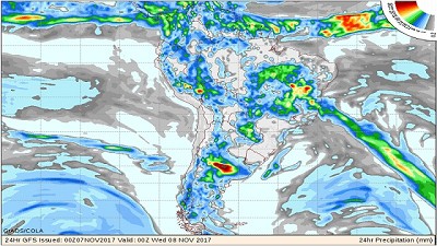 Registro de lluvias al 7 de noviembre
