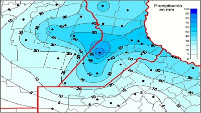 Solo el 40% de la región núcleo recibió más de 30 mm