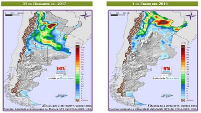 Reporte de lluvias del último fin de semana de fin de año