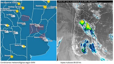Registro de lluvias del día 9 de febrero