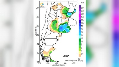 Registro de lluvias durante el fin de semana del 17 al 19/02