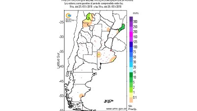 Registro de lluvias de los días 24 y 25 de marzo
