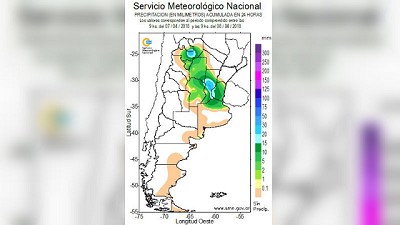 Registro de lluvias de los días 7 y 8 de abril 