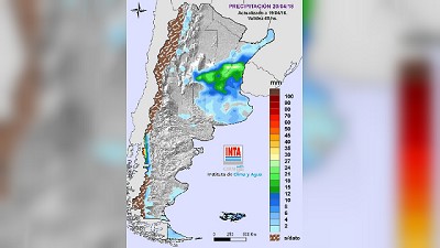 Registro de lluvias al 20 de abril 