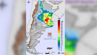Registro de lluvias del 22 al 23 de abril 