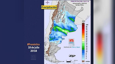 Registro de las precipitaciones del 18 de julio