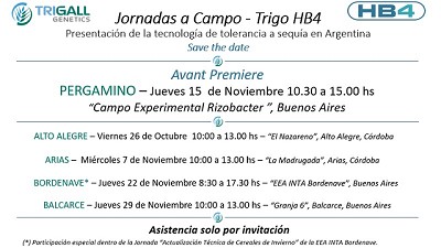 Radio: Se viene la presentación del trigo HB4, tolerante a sequía y glufosinato de amonio; con M. Ruffo