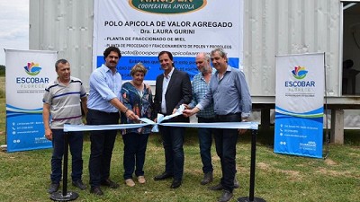 Inauguran planta de fraccionamiento de miel y polen en Escobar