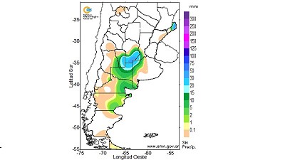 Registro de lluvias caídas el 27 de diciembre