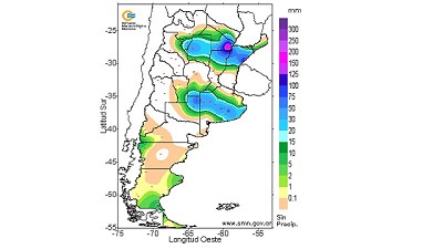 Registro de lluvias caídas el 9 de enero 2019