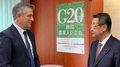 Etchevehere se reunió con el ministro de Agricultura de Japón