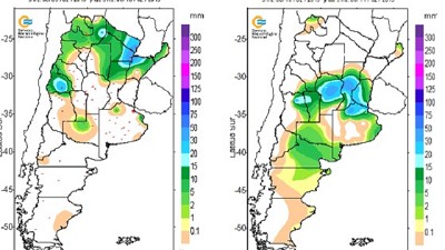 Registro de lluvias caídas el 11 y 12 de febrero 