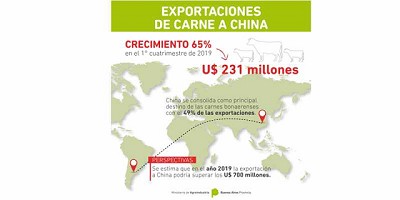 Crecieron un 65% las exportaciones bonaerenses de carne a China
