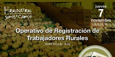 El RENATRE realizará un operativo de registración de trabajadores hortícolas en Luján de Cuyo