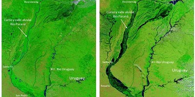 El déficit de lluvias causó una bajante récord en el río Paraná