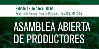 CARBAP invita a la asamblea abierta de Productores que se realizara en Pergamino