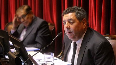 La mañana en que el Sen. De Angeli se pintó para la guerra en el Congreso