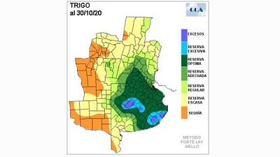 La Pcia de Buenos Aires ha sido la más beneficiada por las lluvias durante el mes de octubre - CCA/Agrositio