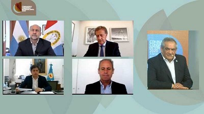 Kicillof, Perotti y Suárez coincidieron en la importancia de haber mantenido al sector productivo como esencial durante la cuarentena