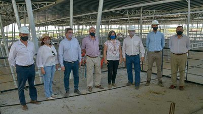 Basterra recorrió las obras del Nuevo Mercado Agroganadero de Cañuelas