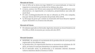 Luces verdes en ganadería y amarillas para la agricultura