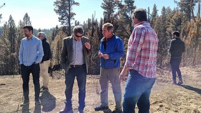 Agricultura coordina acciones con los intendentes de las localidades afectadas por los incendios en Chubut
