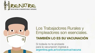 El RENATRE convoca a los gobiernos provinciales a hacer foco en la vacunación de los trabajadores rurales y productores
