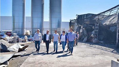 El MDA ofreció asistencia a Lácteos Aurora tras el incendio de sus instalaciones