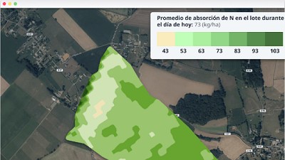 Ahora es posible identificar la variación de absorción de nitrógeno dentro del lote en el día a día
