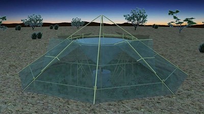 Invernadero colector de agua de rocío