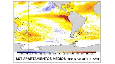 Las lluvias de mantenimiento de reservas sobre el este estarían disponibles - CCA/Agrositio