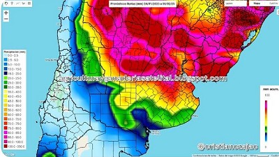 Lluvias del 24/01 por zona. Revitalizan el panorama agropecuario en la región