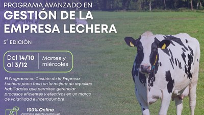 Programa en Gestión de la Empresa Lechera - 5º edición ¡Reservá tu vacante ya!